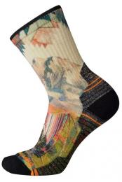 W'S Hike Light Cushion Mountain Print Crew Socks