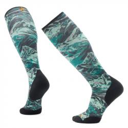 U'S Ski Targeted Cushion Green Slopes Print OTC Socks