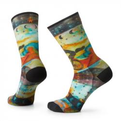 W'S Bike Zero Cushion Celestial Print Crew Socks